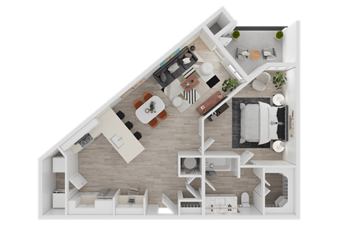3D Floorplan of Unit A5